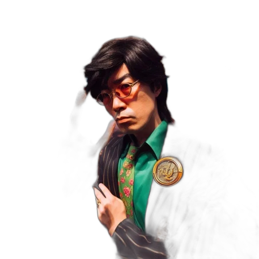 staff, jacket, face, weapon transparent PNG cut-out