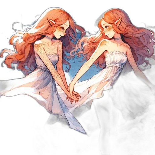 dress, watercolor, concept art, fantasy art transparent PNG cut-out