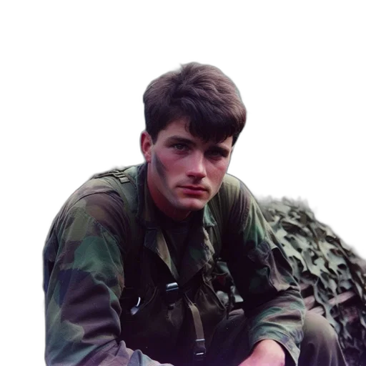jacket, face, weapon, staff transparent PNG cut-out
