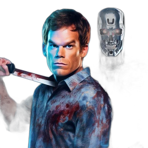 concept art, comic book art, man, bloody transparent PNG cut-out