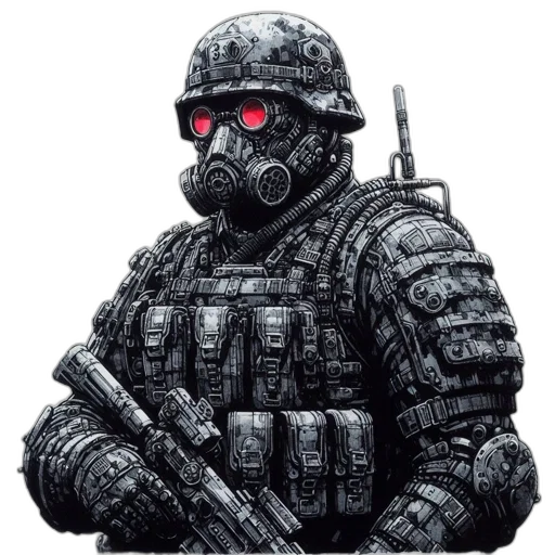 robot, mask, weapon, face transparent PNG cut-out
