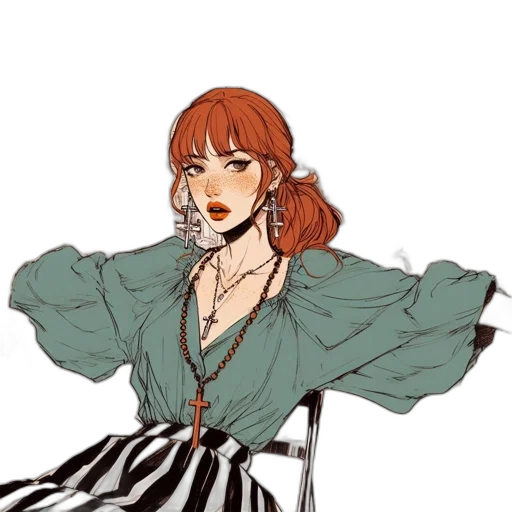 dress, jewelry, jacket, staff transparent PNG cut-out