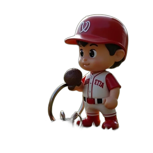 3d render, baseball, player, keychain transparent PNG cut-out