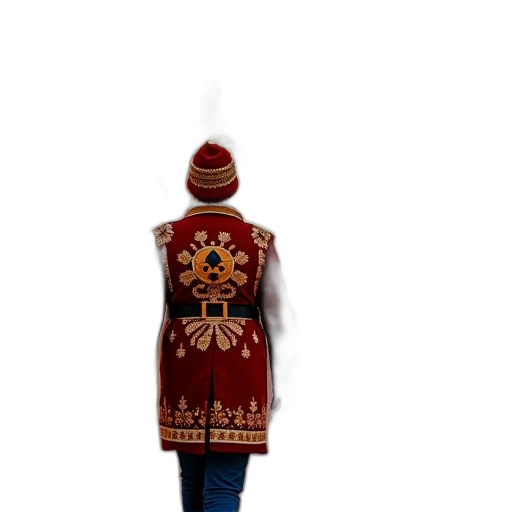 jacket, dress, staff, hat transparent PNG cut-out