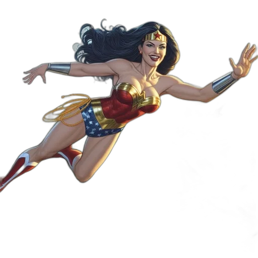 comic book art, concept art, wonder, woman transparent PNG cut-out