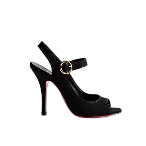 shoes, pair, black, high-heeled transparent PNG cut-out