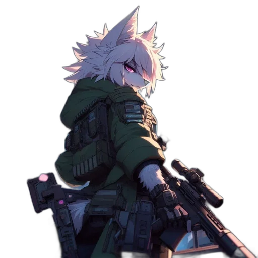 weapon, staff, jacket, animal transparent PNG cut-out