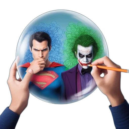 mask, comic book art, concept art, photorealistic transparent PNG cut-out