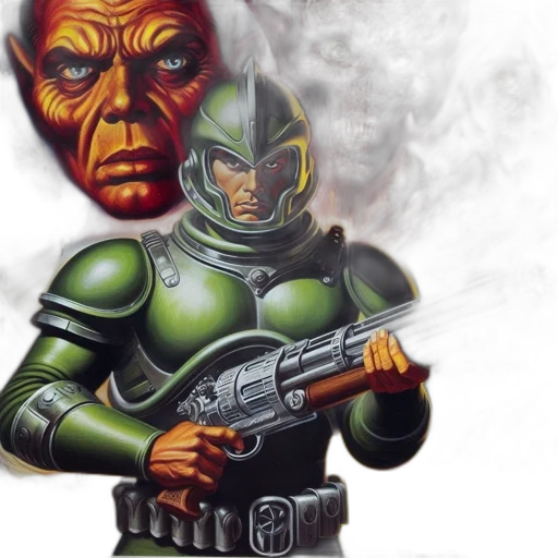 concept art, comic book art, outer space, character transparent PNG cut-out