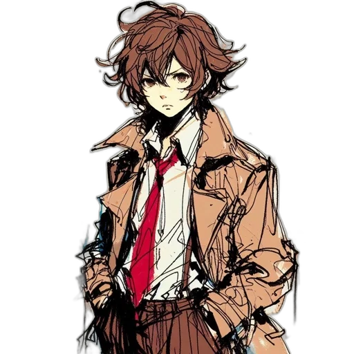 jacket, staff, concept art, anime transparent PNG cut-out