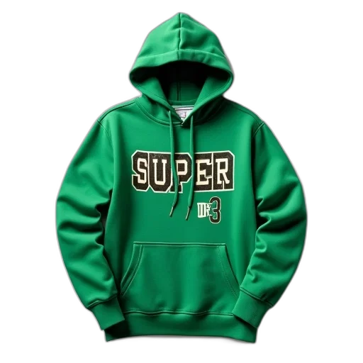 jacket, 3d render, green, hoodie transparent PNG cut-out