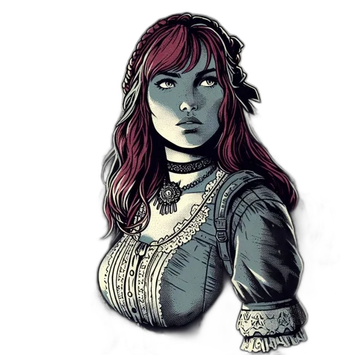 dress, staff, face, fantasy art transparent PNG cut-out