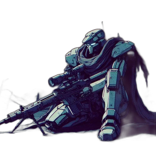 robot, weapon, concept art, cyberpunk transparent PNG cut-out