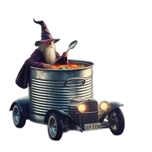 car, hat, robot, dragon transparent PNG cut-out