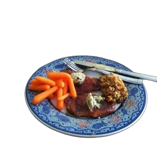food, plate, carrots, meat transparent PNG cut-out