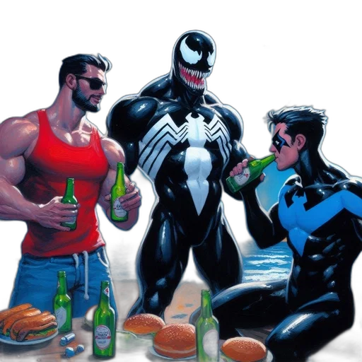 food, comic book art, concept art, three transparent PNG cut-out