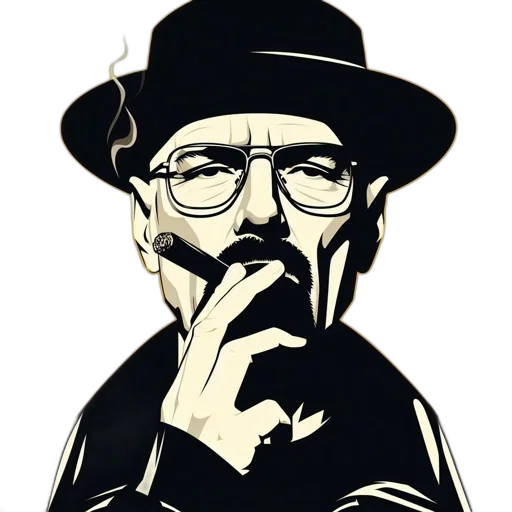 face, hat, jacket, staff transparent PNG cut-out