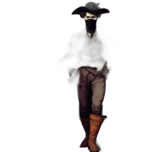 hat, mask, staff, jacket transparent PNG cut-out