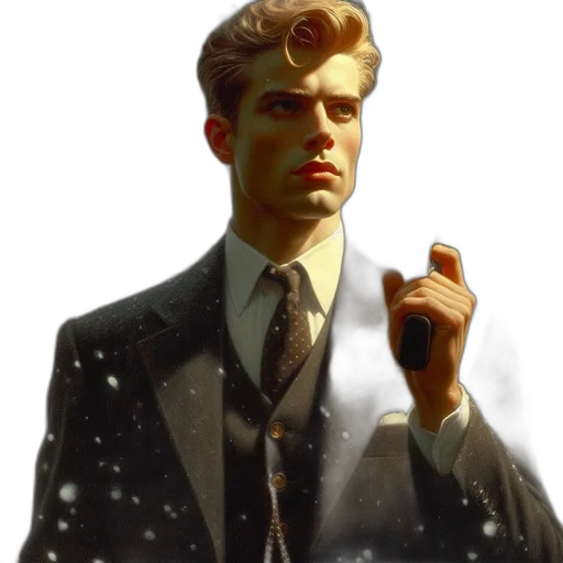 jacket, staff, concept art, comic book art transparent PNG cut-out