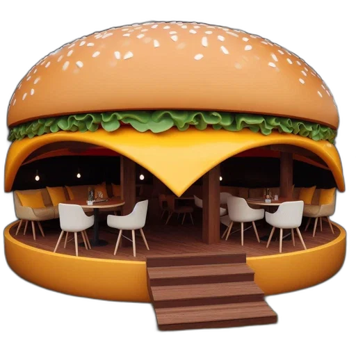 food, furniture, 3d render, photorealistic transparent PNG cut-out