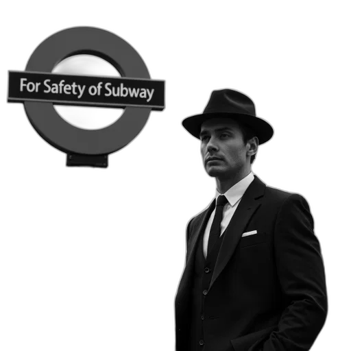 staff, hat, black, white transparent PNG cut-out