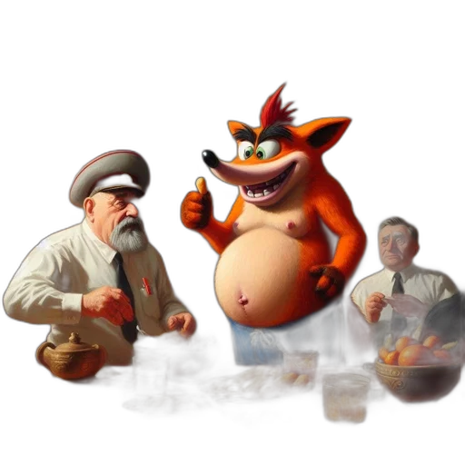 food, hat, creature, staff transparent PNG cut-out