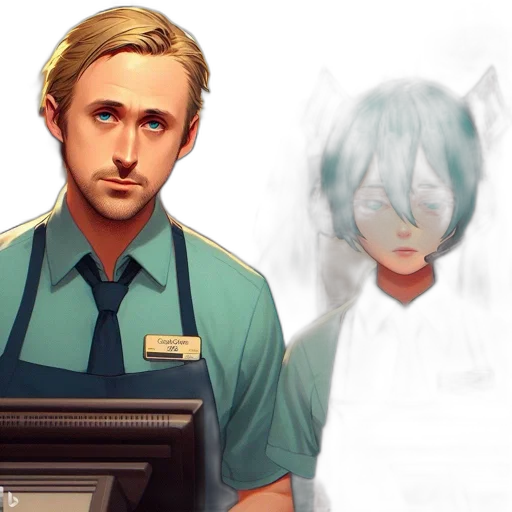 staff, robot, face, anime transparent PNG cut-out