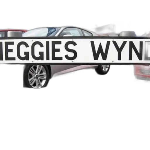 car, street, sign, reading transparent PNG cut-out