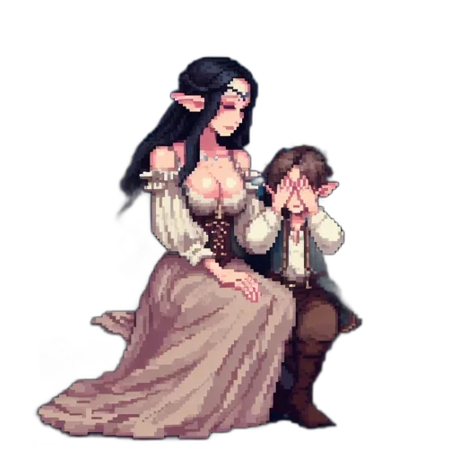 dress, pixel art, fantasy art, concept art transparent PNG cut-out