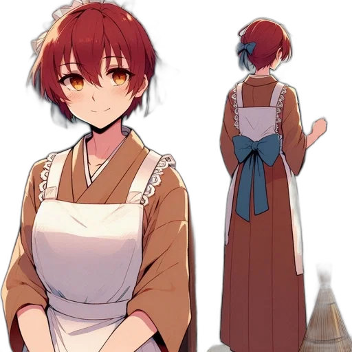 dress, staff, anime, concept art transparent PNG cut-out