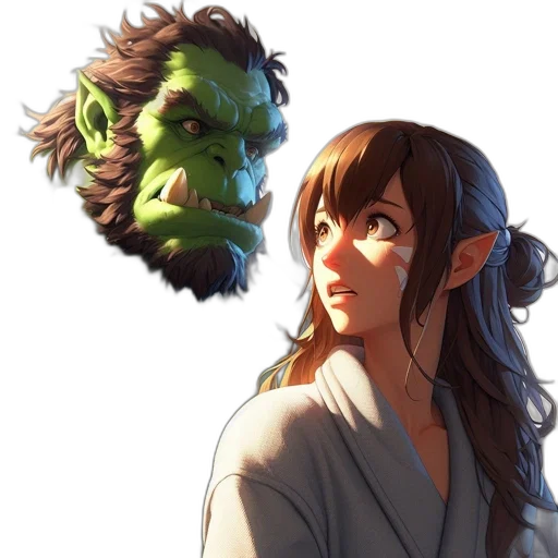 face, mask, staff, creature transparent PNG cut-out