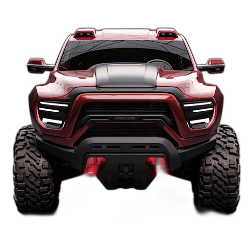 car, concept art, 3d render, red transparent PNG cut-out
