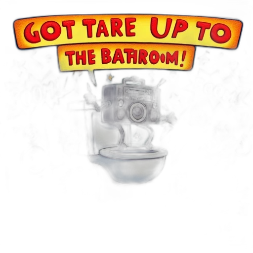 concept art, toilet, boombox, plays transparent PNG cut-out