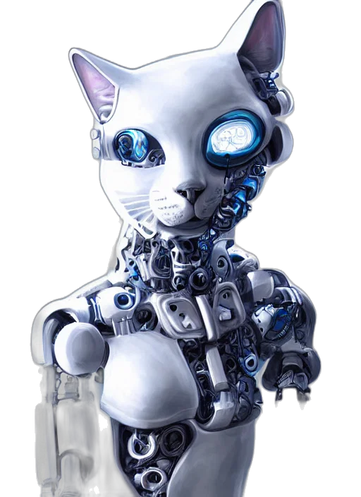 robot, cyberpunk, 3d render, concept art transparent PNG cut-out