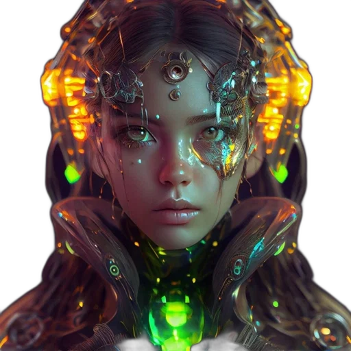 robot, face, jewelry, crown transparent PNG cut-out