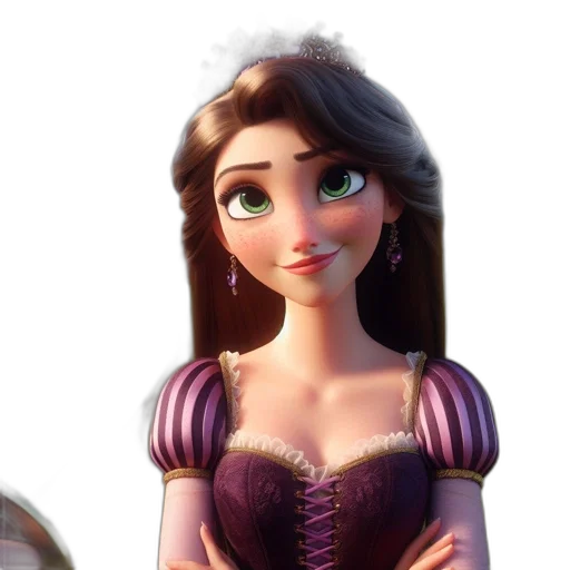 dress, crown, face, 3d render transparent PNG cut-out
