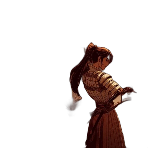 hair, staff, dress, weapon transparent PNG cut-out