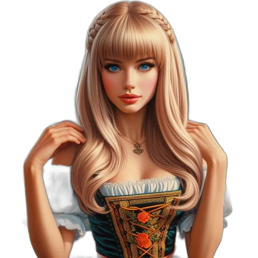 dress, jewelry, crown, fantasy art transparent PNG cut-out