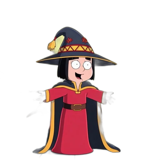 staff, hat, dress, dragon transparent PNG cut-out