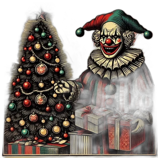 concept art, 3d render, vintage, clown transparent PNG cut-out