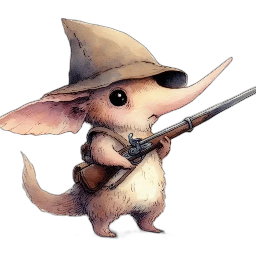 staff, weapon, hat, animal transparent PNG cut-out