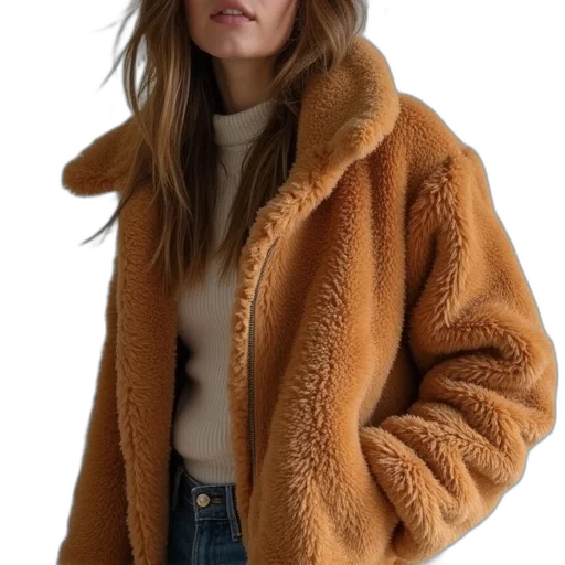 jacket, hair, hat, earth tones transparent PNG cut-out