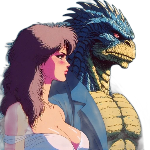 dragon, creature, vaporwave, concept art transparent PNG cut-out