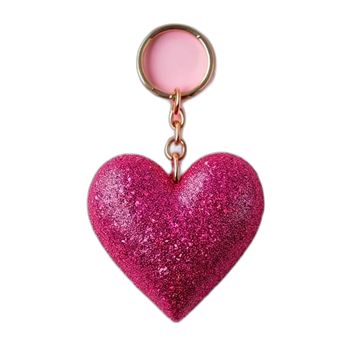 jewelry, pink, glitter, heart transparent PNG cut-out