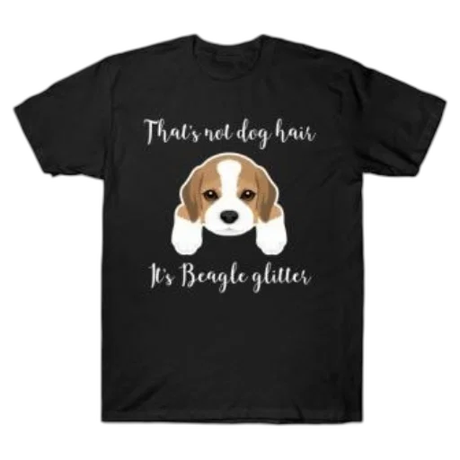 black, t-shirt, cartoon, beagle transparent PNG cut-out