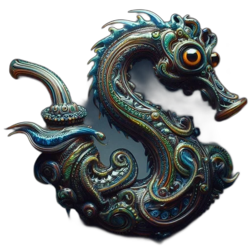 dragon, staff, creature, mask transparent PNG cut-out