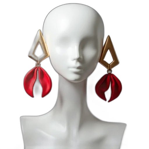 jewelry, photorealistic, 3d render, red transparent PNG cut-out