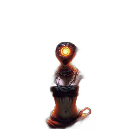 robot, staff, bottle, creature transparent PNG cut-out