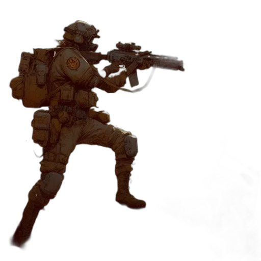 weapon, staff, robot, jacket transparent PNG cut-out