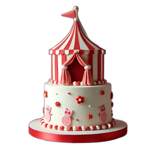 3d render, circus, birthday, party transparent PNG cut-out